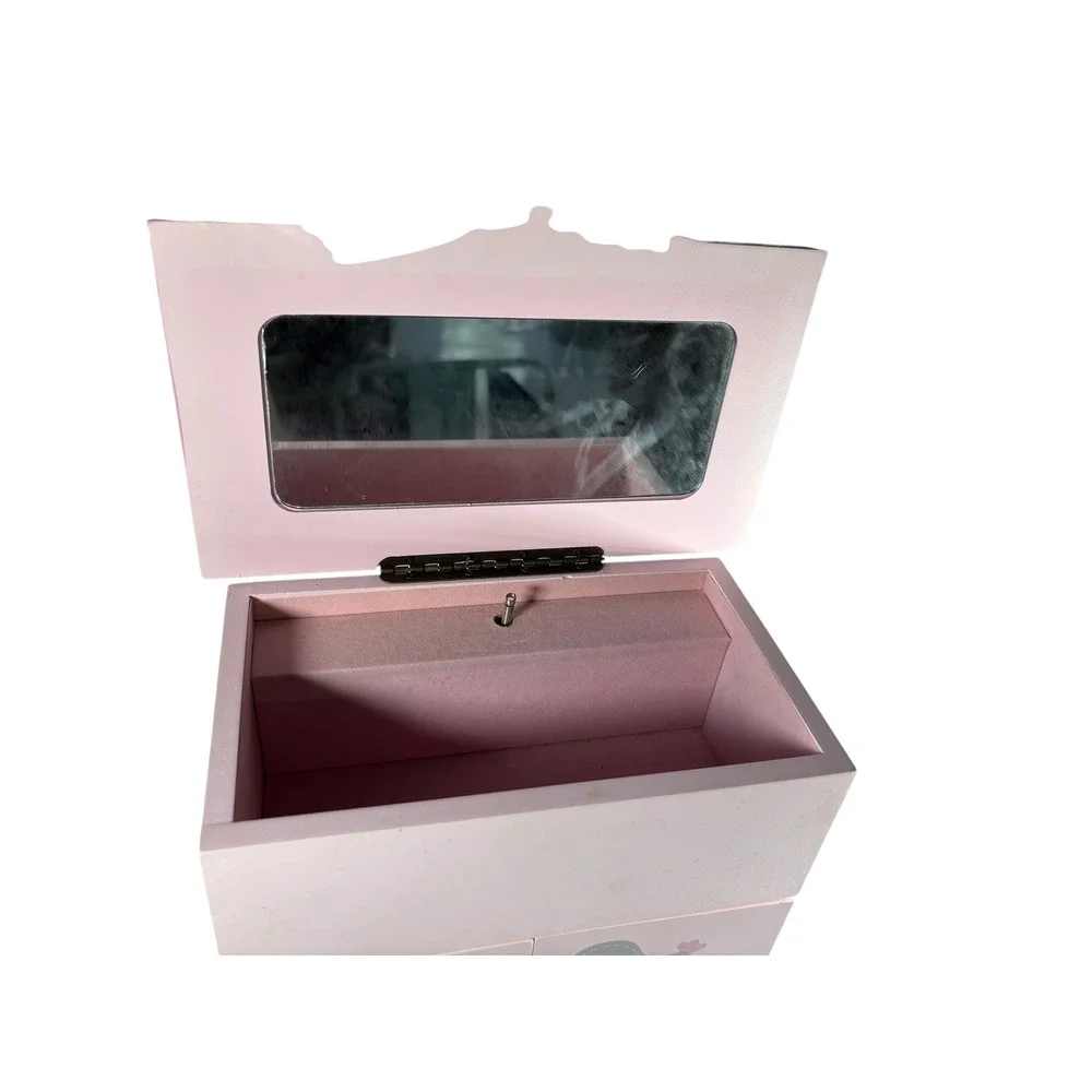 Unbranded Jewelry Armoire Kids OS Pink Good Musical Bird Flower Wood Box